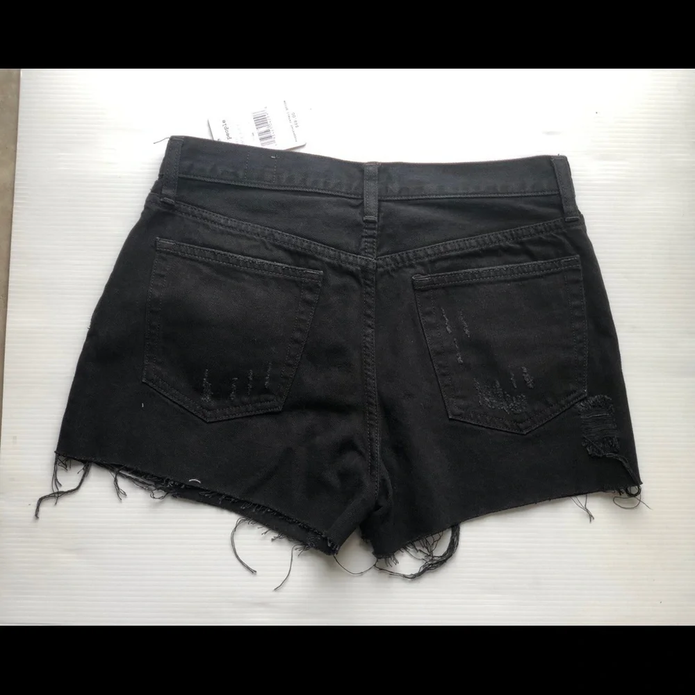 Free People Womens Black Denim Sofia Cutoff Shorts